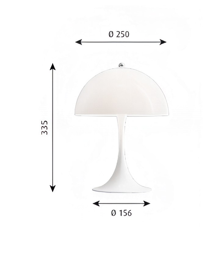 Технические данные и чертежи Настольная лампа модель Panthella Table Lamp от фабрики Louis Poulsen